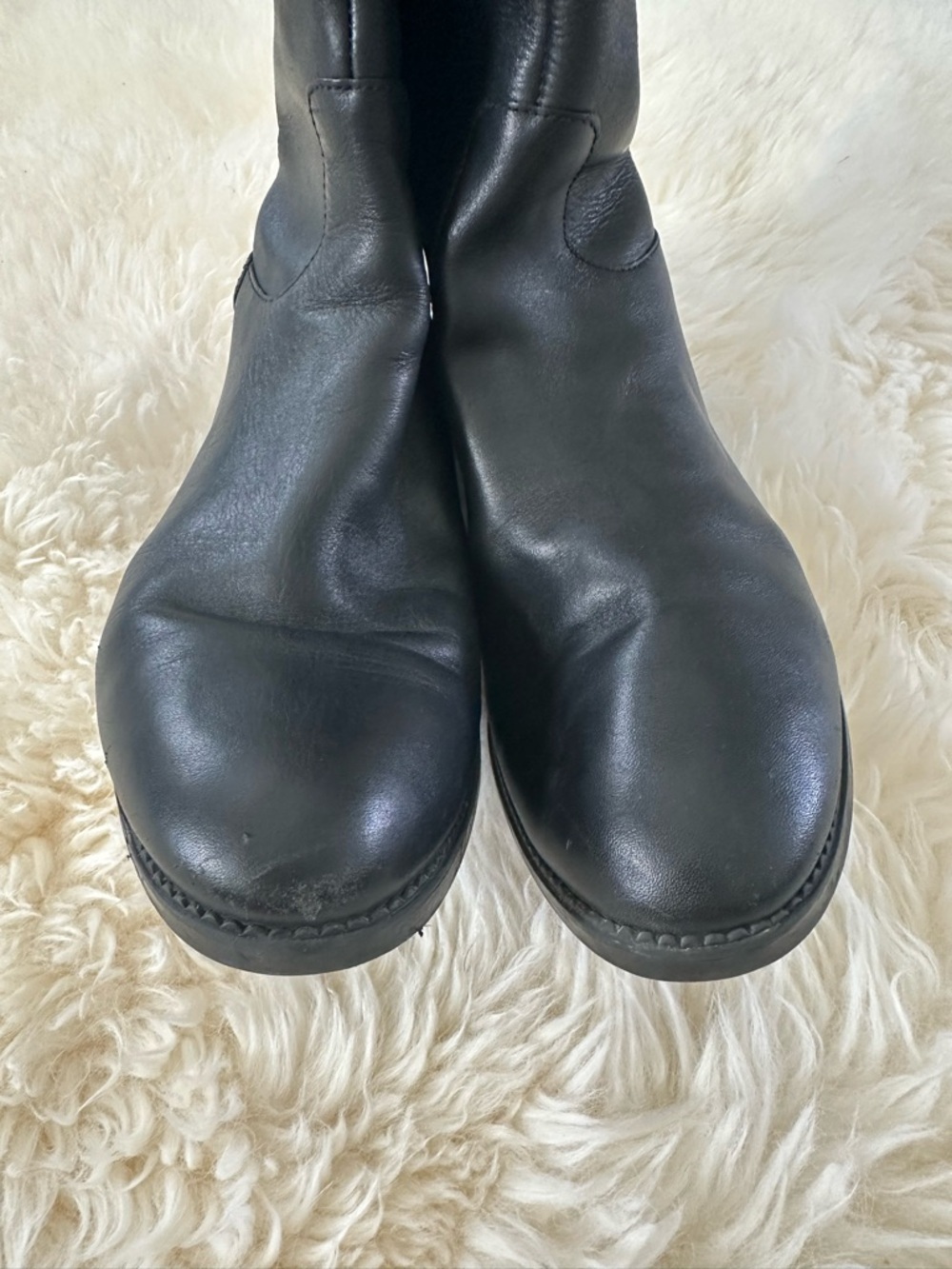 Tory Burch Sidney Leather Knee High Riding Boots Black - Picture 6 of 10
